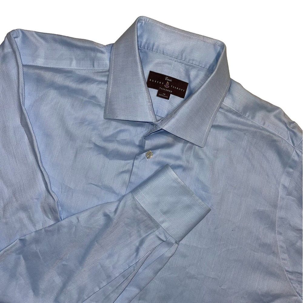 Robert Talbott Estate Men's Tailored Shirt Light blue SZ 18